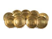 Nine English Porcelain Luncheon Plates and Five Continental Porcelain Cups with Saucers