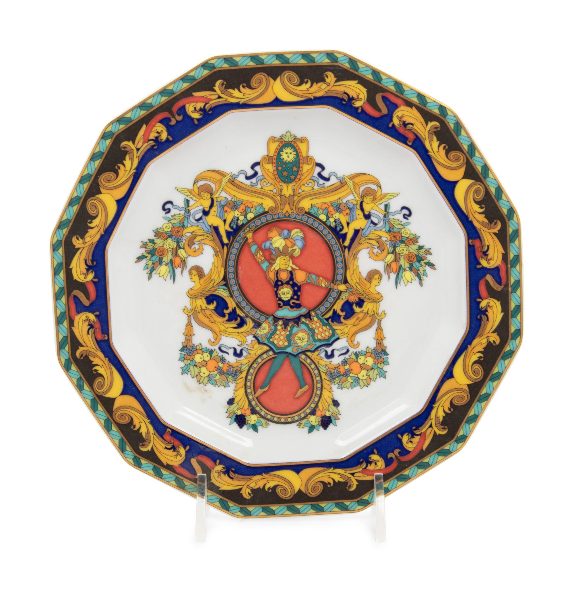 A Group of Versace Le Roi Soleil Porcelain Articles