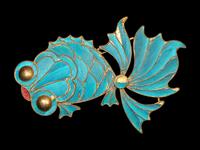 Two Chinese Kingfisher Feather Jewelry