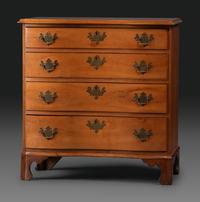 A Chippendale Cherrywood Reverse-Serpentine Chest of Drawers