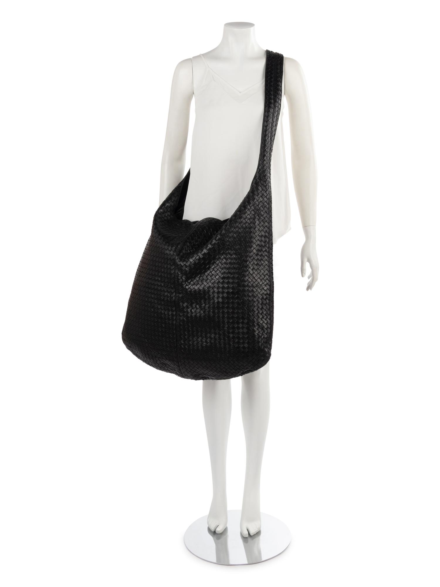 Bottega Veneta Black Intrecciato Shoulder Bag, c.2000