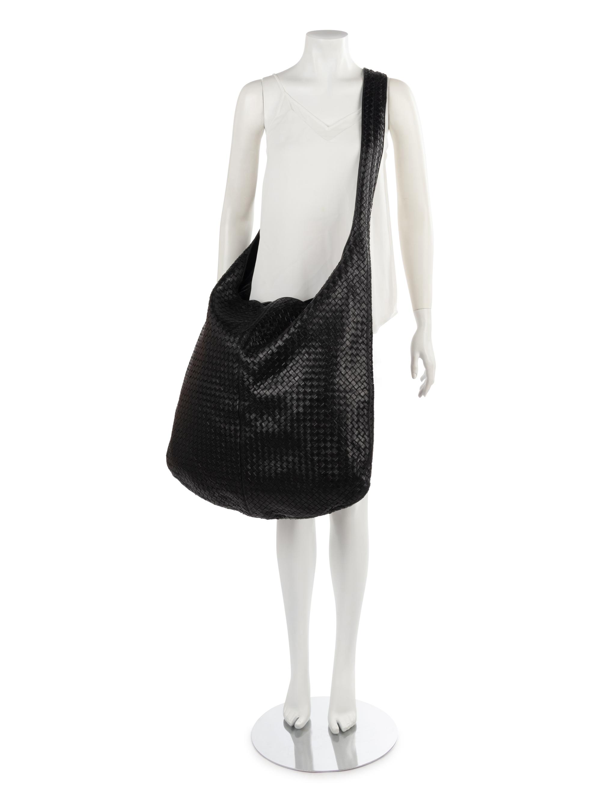 Bottega Veneta Black Intrecciato Shoulder Bag, c.2000