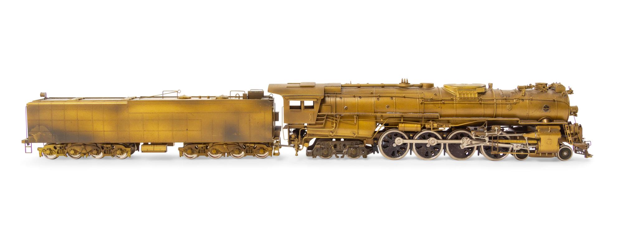 A United Scale Models Brass HO-Gauge Baldwin Locomotives 4-8-4 Locomotive and Tender