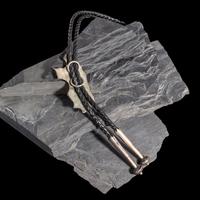 Roy Talahaftewa (Hopi, b. 1955) — Sterling Silver Overlay Snake Dancer Bolo Tie