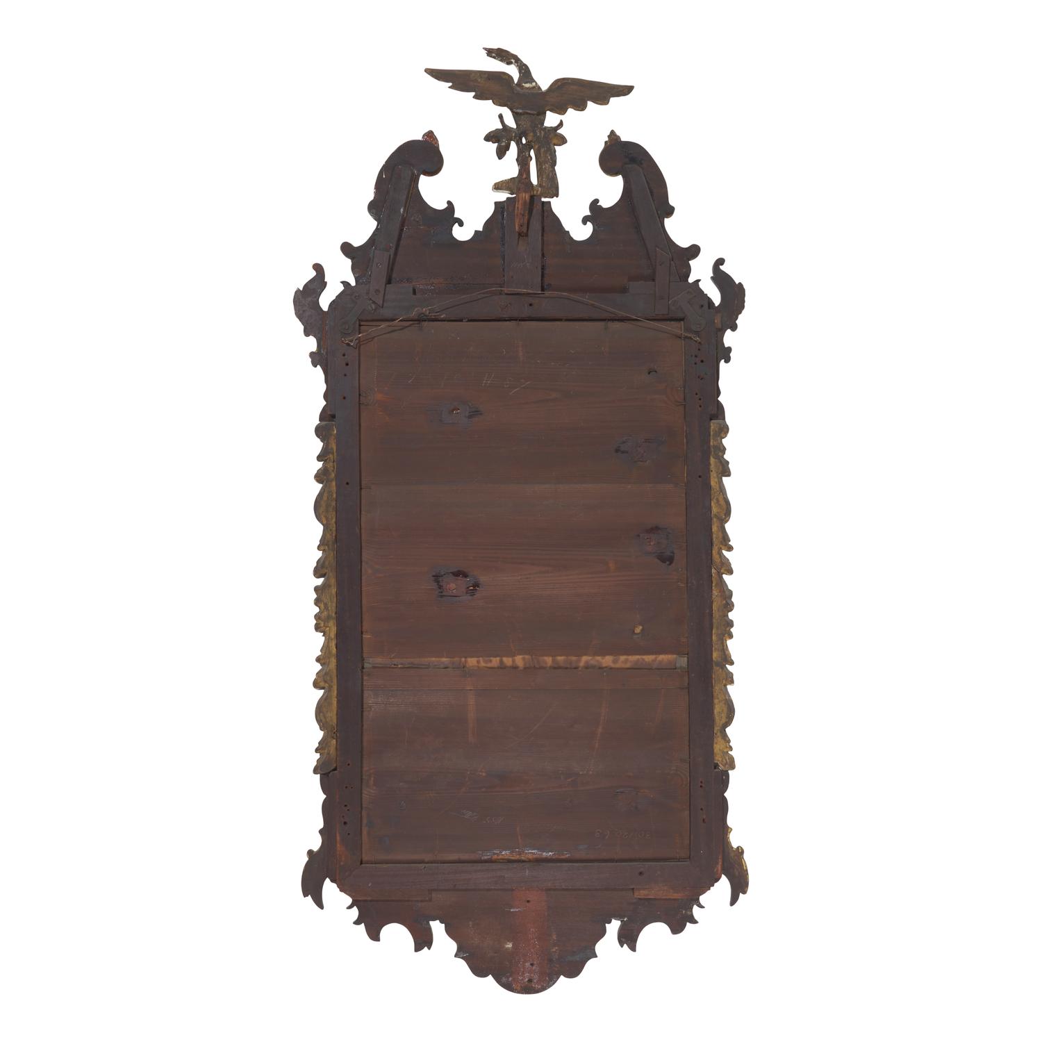 A George III Carved and Parcel-Gilt Mahogany Mirror