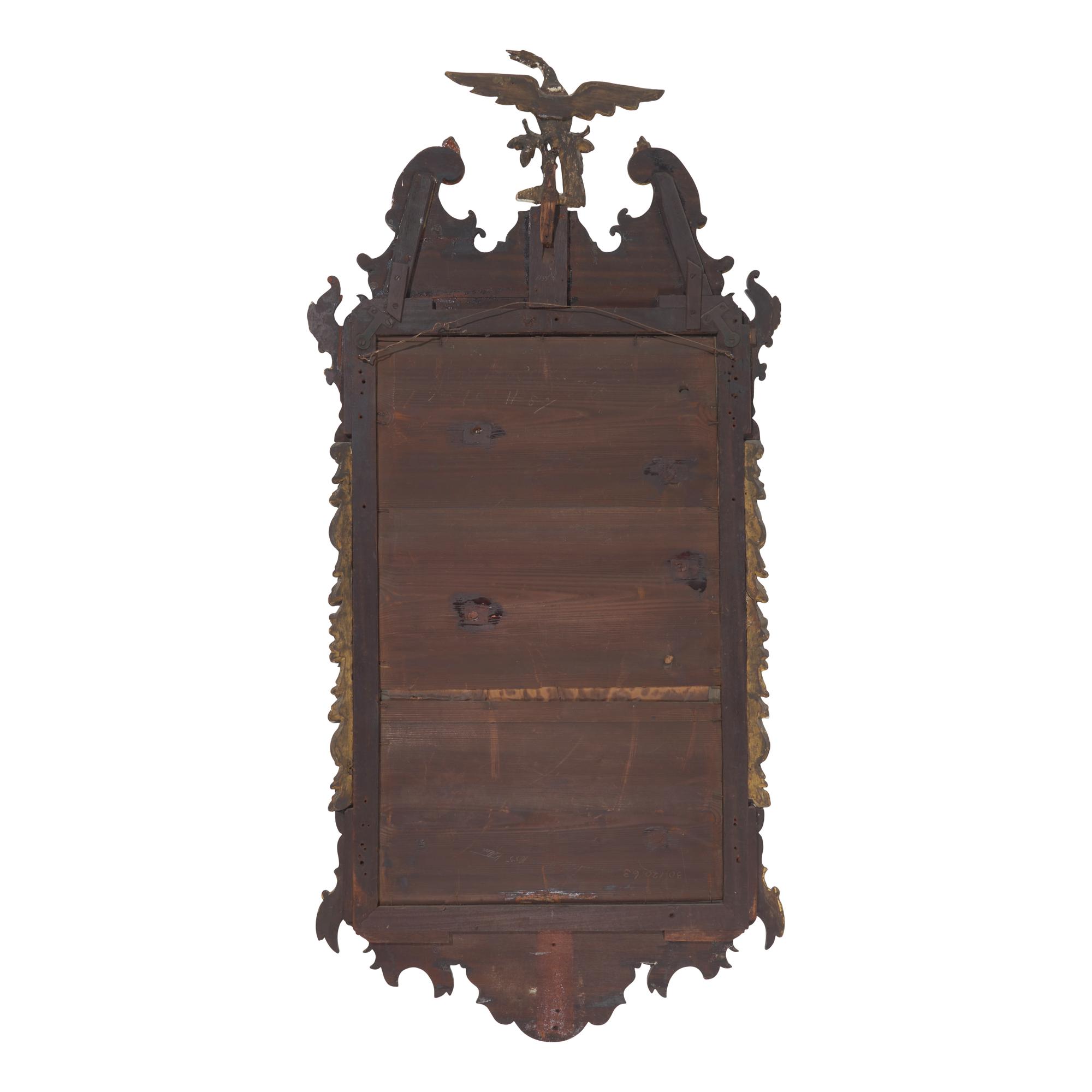 A George III Carved and Parcel-Gilt Mahogany Mirror