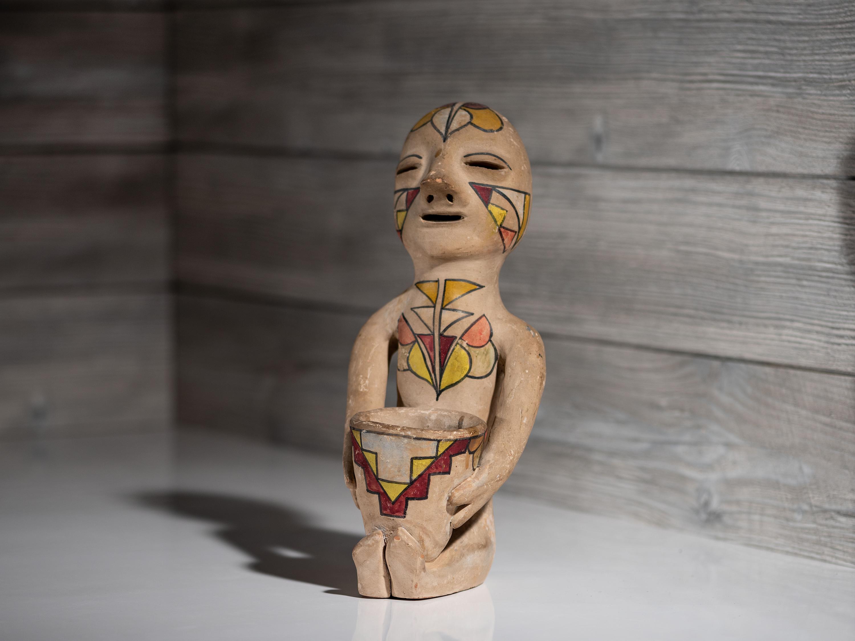 Tesuque Pottery Rain God, Display Size