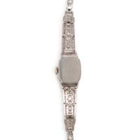 HAMILTON, PLATINUM AND DIAMOND WATCH