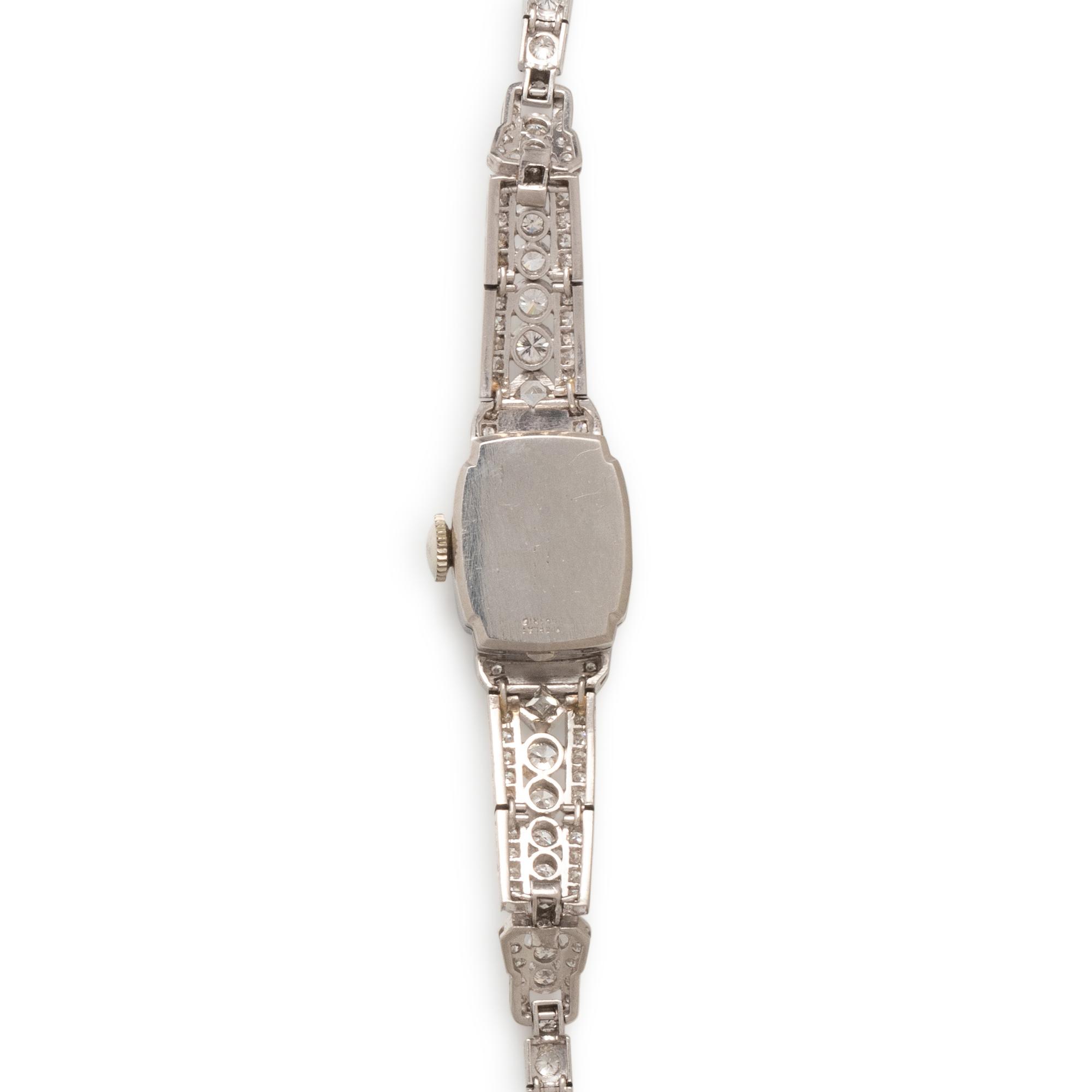 HAMILTON, PLATINUM AND DIAMOND WATCH