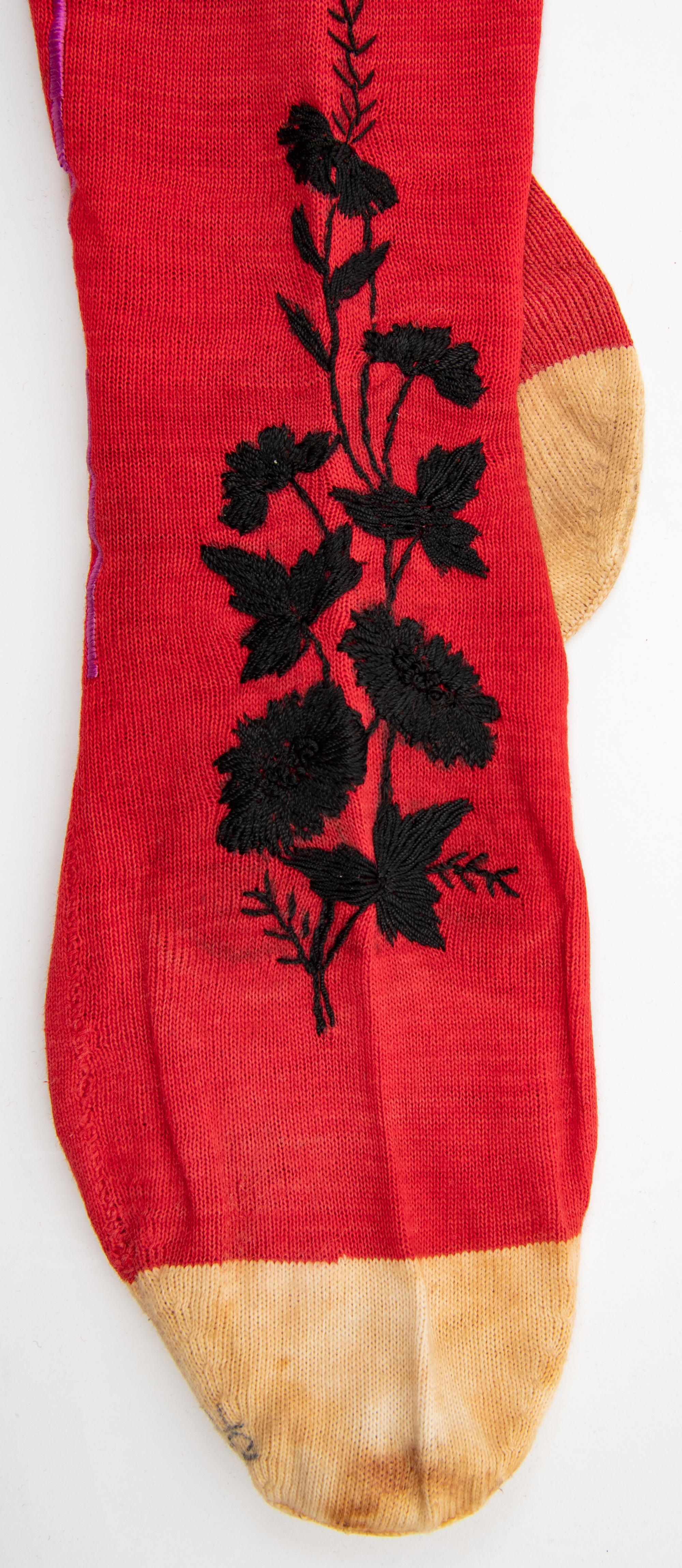 Collection of Twenty One Silk and Cotton Stockings, 19th and Early 20th Century