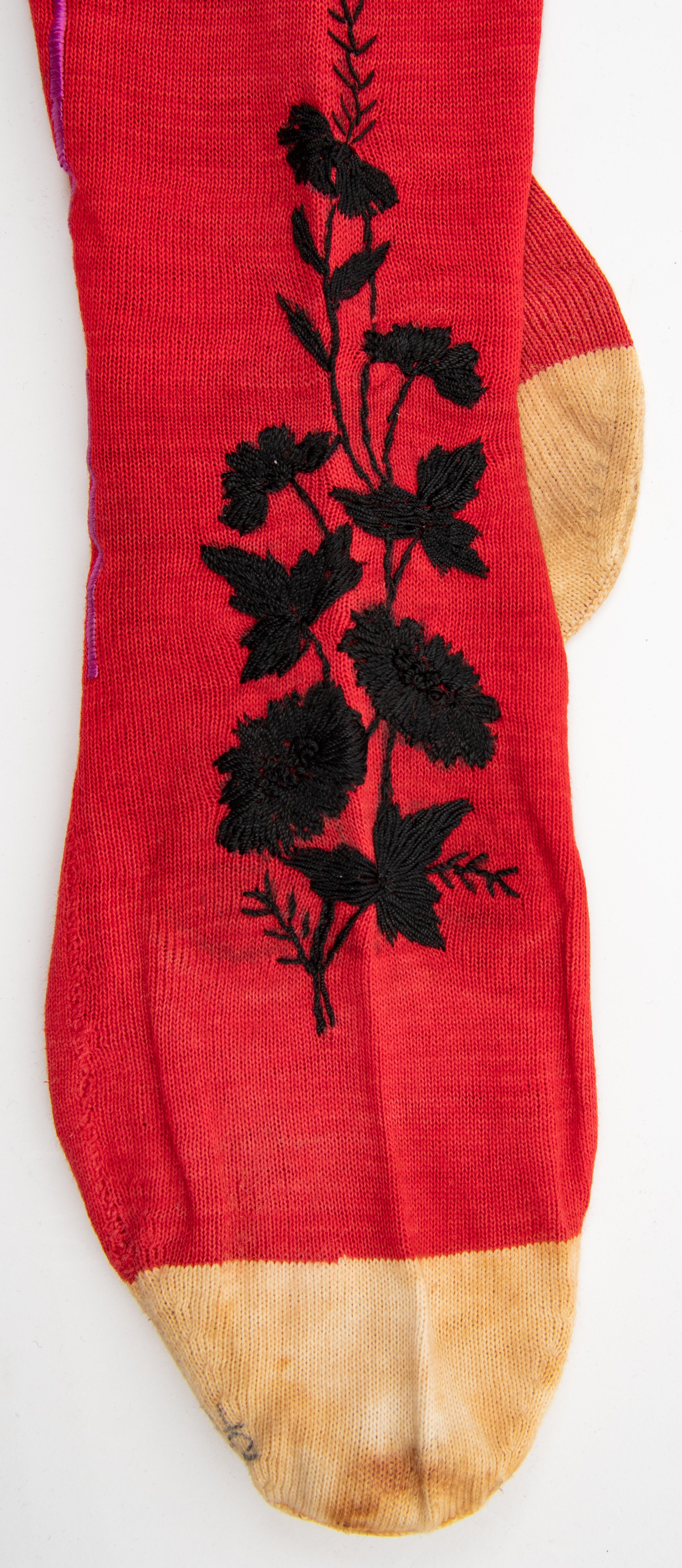 Collection of Twenty One Silk and Cotton Stockings, 19th and Early 20th Century