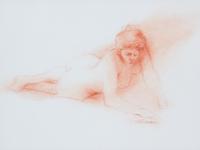 A Pair of Framed Sanguine Prints of Nudes 11 x 14 1/2 inches. — 20TH CENTURY