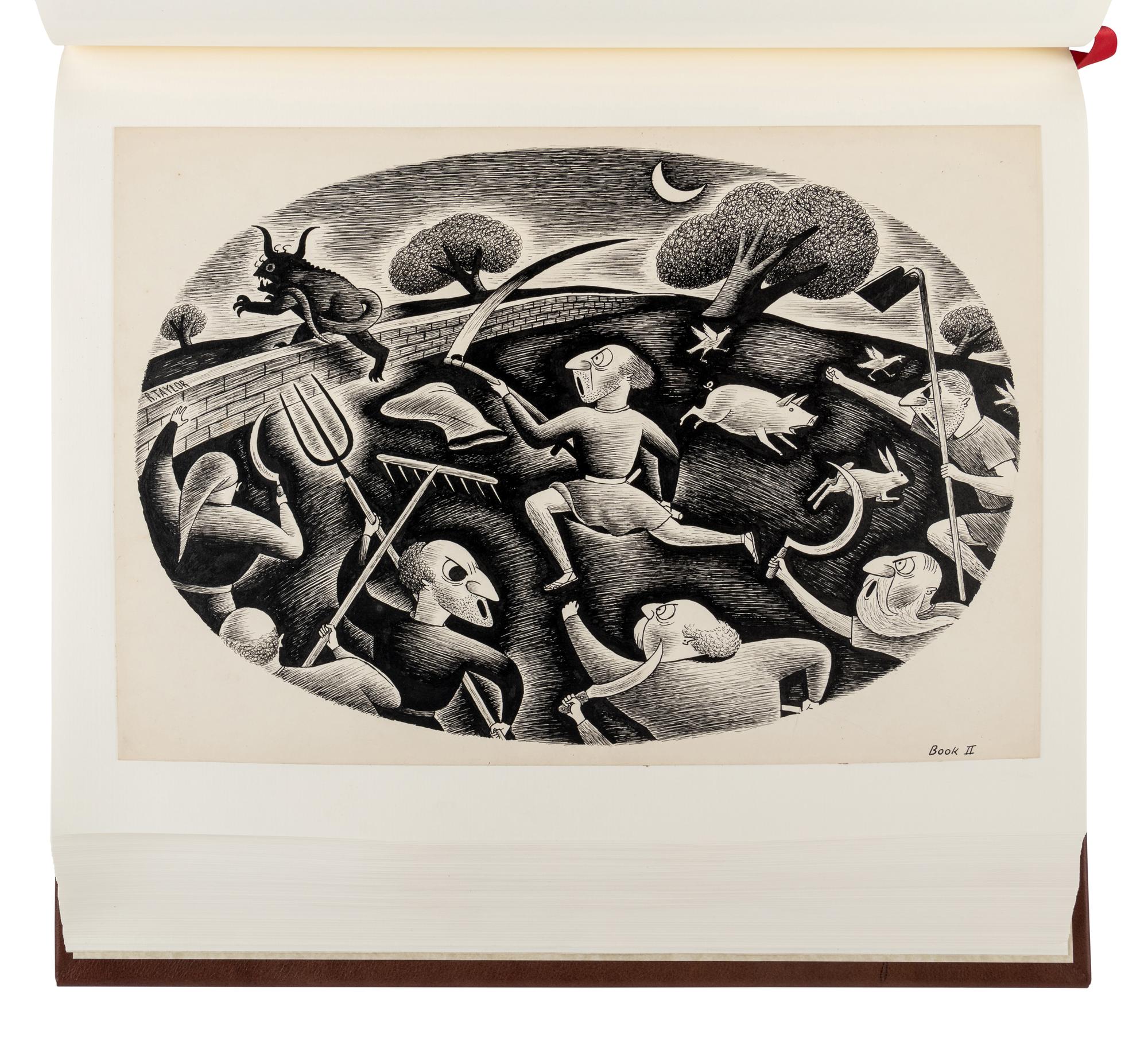 [LIMITED EDITIONS CLUB] -- [FRANCE, Anatole. Penguin Island .] TAYLOR, Richard (1902-1970). Cover title: "Set of Complete Illustrations for 'Penguin Island.' By Anatole France. Entered in the Limited Editions Contest by Richard Taylor." [New York, ca 1932-1933].