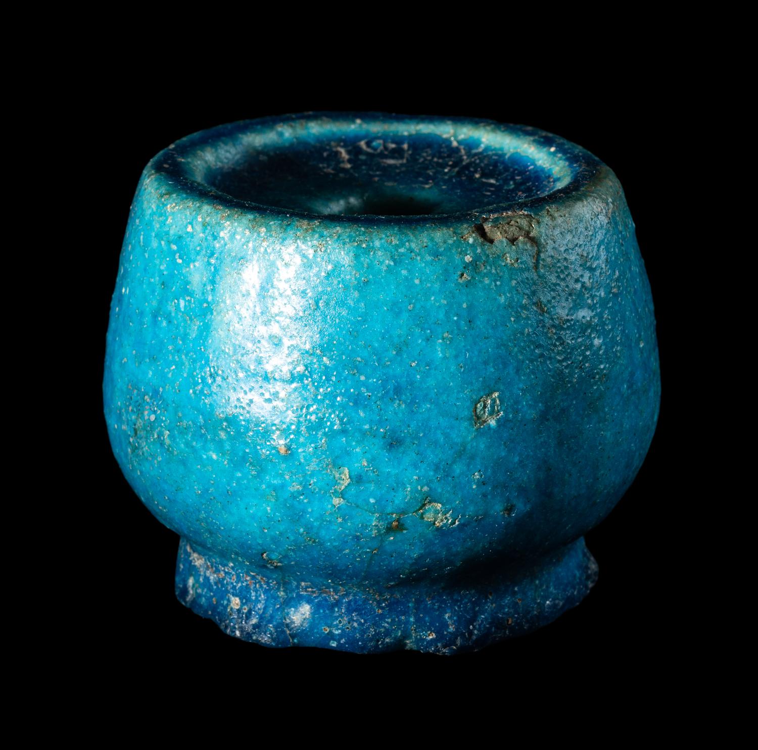 A Romano-Egyptian Faience Inkwell