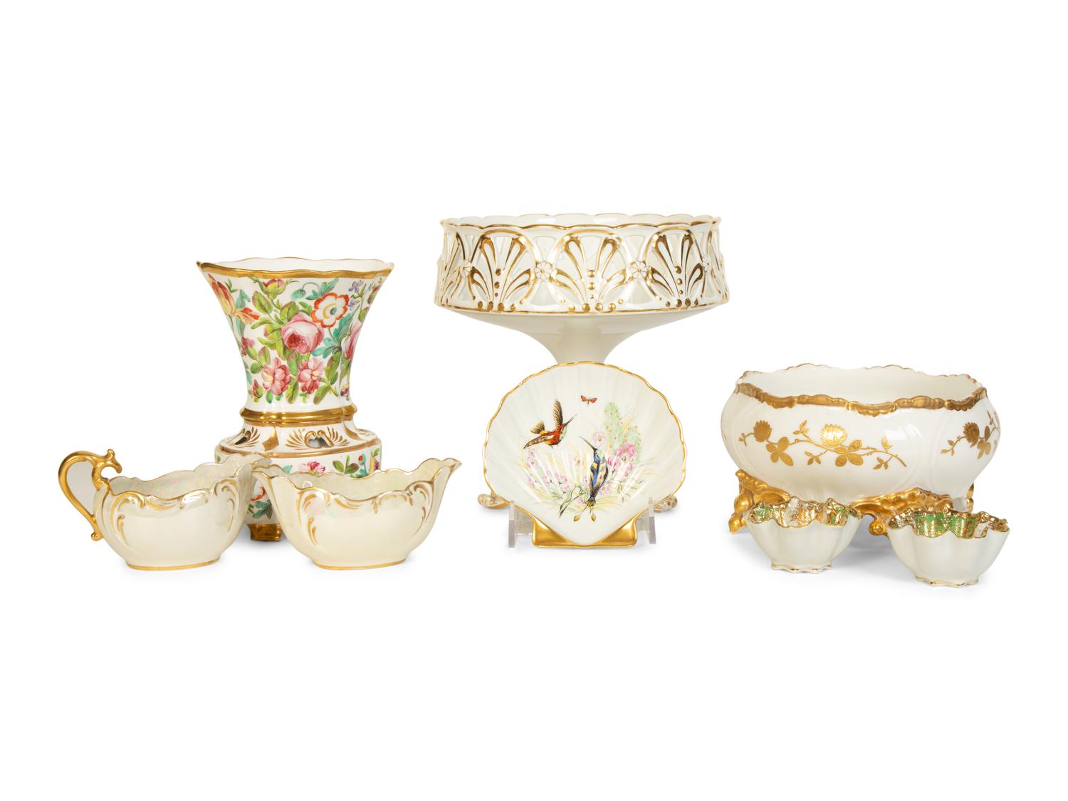 A Group of Seven Decorative Porcelain Articles — 19th/20th Century