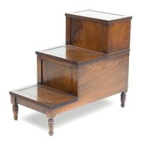 A Set of Regency Mahogany Library or Bed Steps Height 27 x width 30 1/2 x depth 16 1/2 inches. — 19TH CENTURY