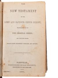 [CIVIL WAR]. Confederate New Testament identified to W.J. Hill, Cobb's Georgia Legion, recovered at Petersburg, VA, 20 April 1863.