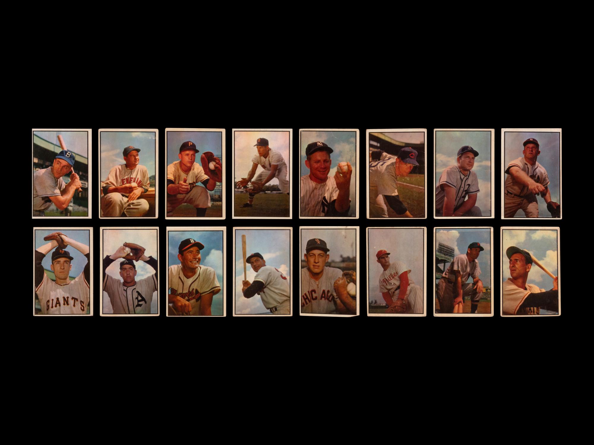 A Near Set of 1953 Bowman Color Baseball Cards (158/160)