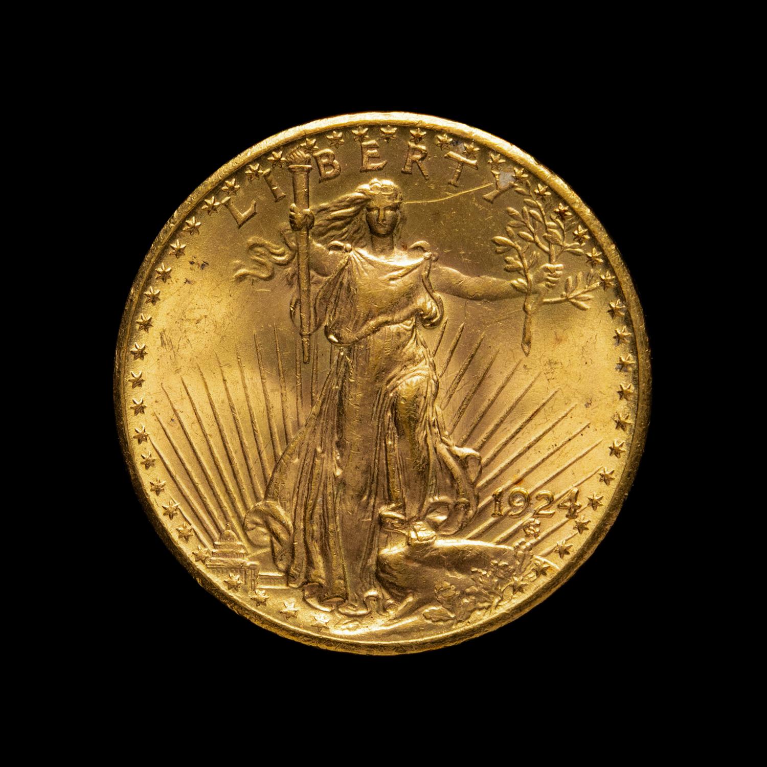 A 1924 Saint Gaudens $20 Gold Coin