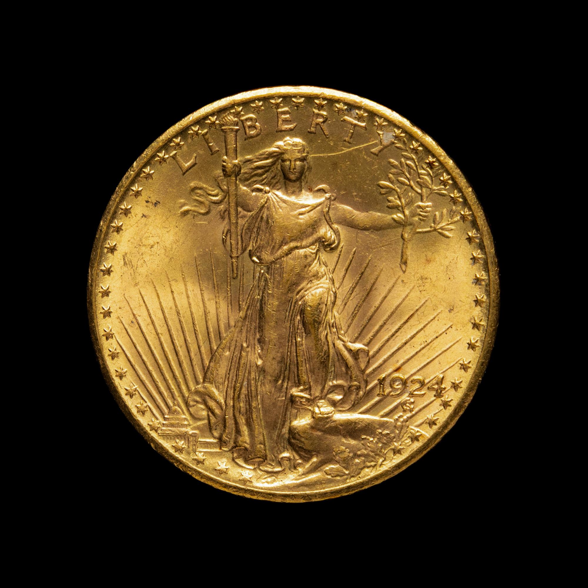 A 1924 Saint Gaudens $20 Gold Coin