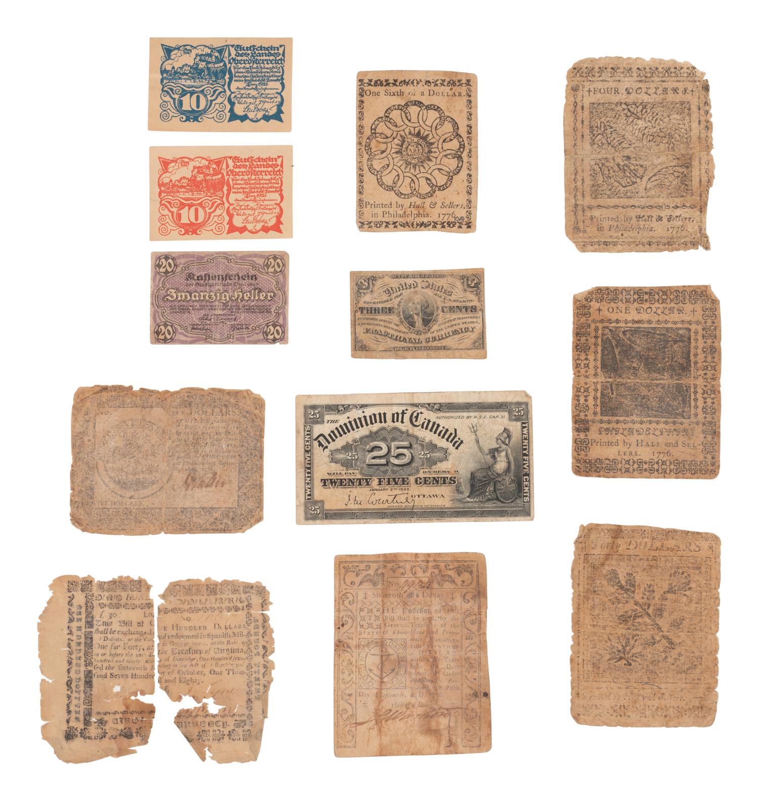 A Collection of American Continental and State-Issued Paper Money