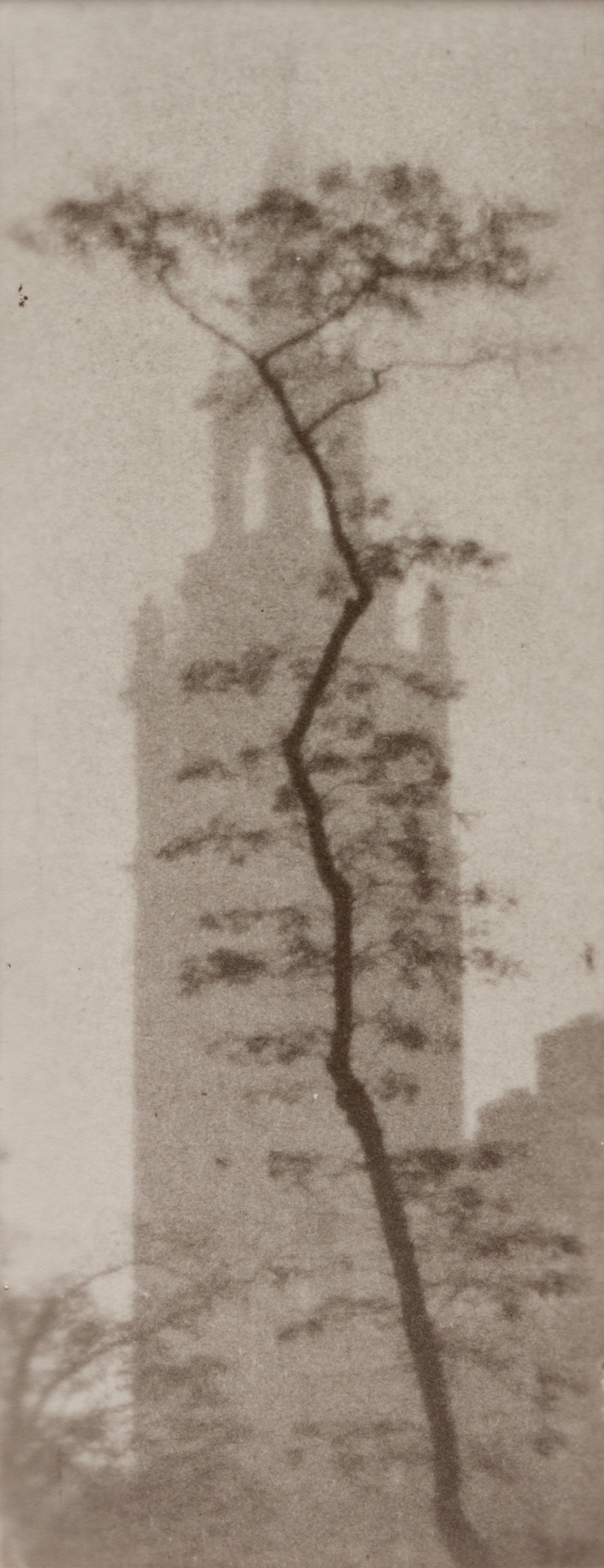 A pair of photographs ( Tower with Tree , 1922 (printed 1980); Two Men by the Sea , 1921 (printed 1980))