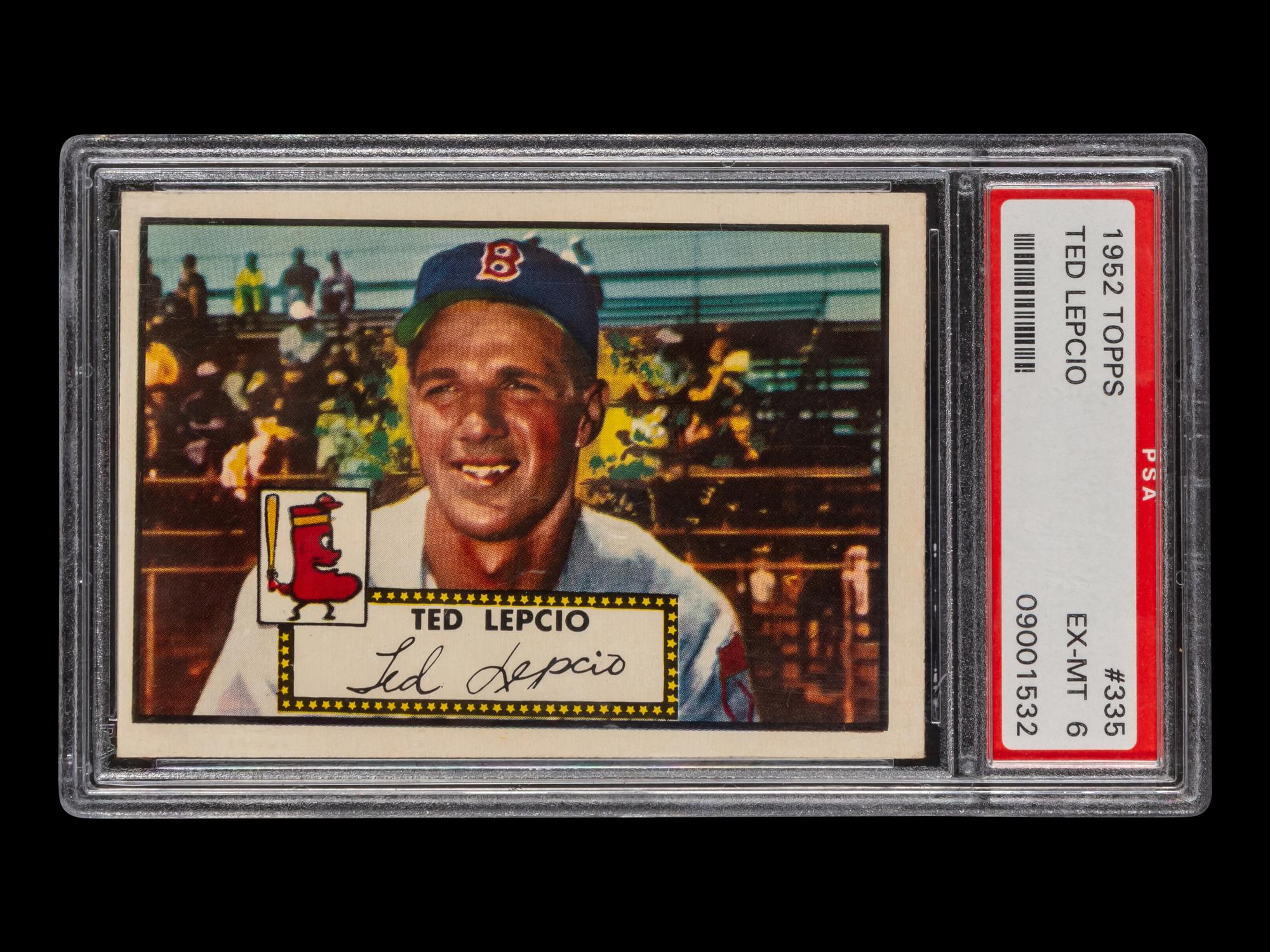 A 1952 Topps Ted Lepcio High Number Baseball Card No. 335 (PSA 6 EX-MT))