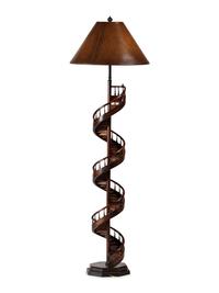 An Architectural Mahogany Staircase Floor Lamp