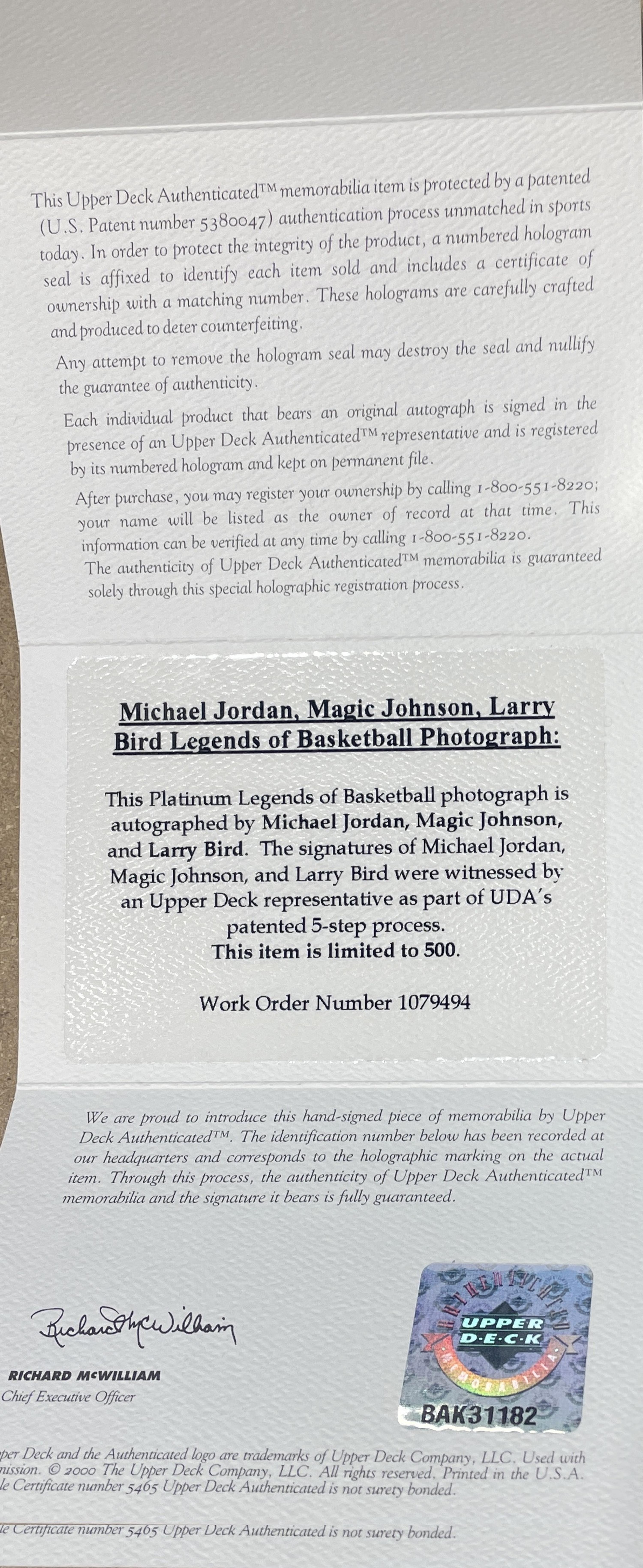 A Michael Jordan, Larry Bird and Magic Johnson Signed Autograph Legends of Basketball Large Framed Display (Upper Deck Authenticated) - Platinum Edition