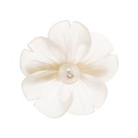 ROCK CRYSTAL, CULTURED PEARL AND DIAMOND FLOWER PENDANT/BROOCH