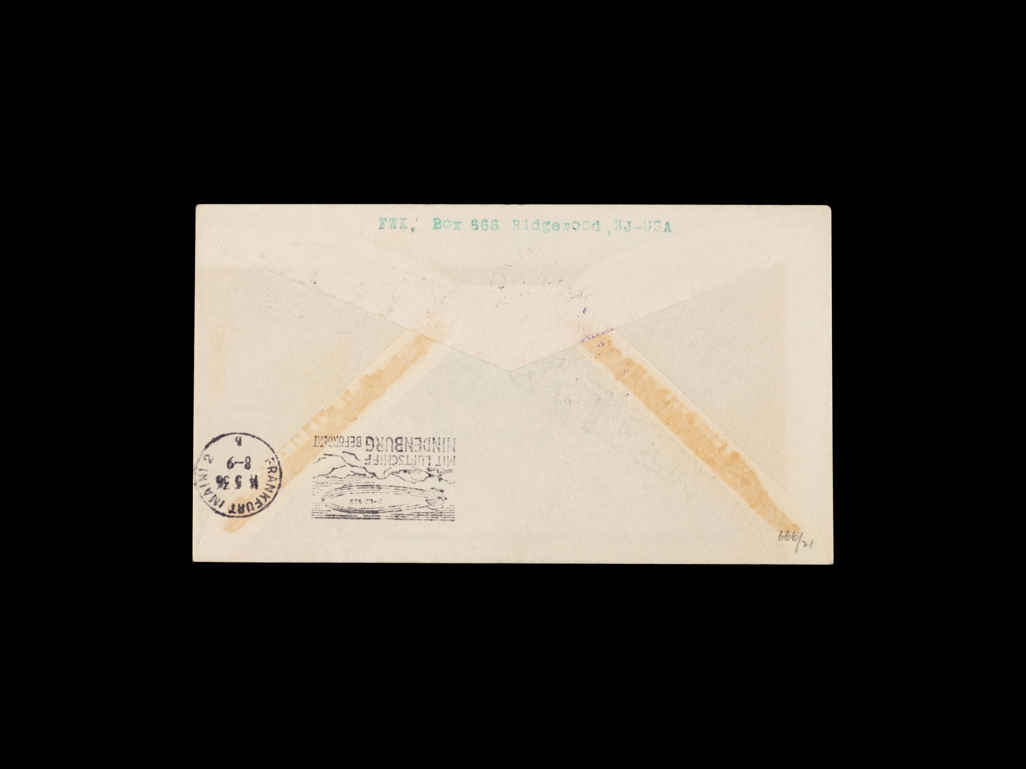 [FLIGHT COVER] 1936, May 9-14. A Cover From the Hindenburg's First Eastbound Flight Originating in Costa Rica (AAMC Z-404 var).