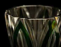 A Murano Green Overlay Clear Glass Vase signed Cenedese — 20th Century