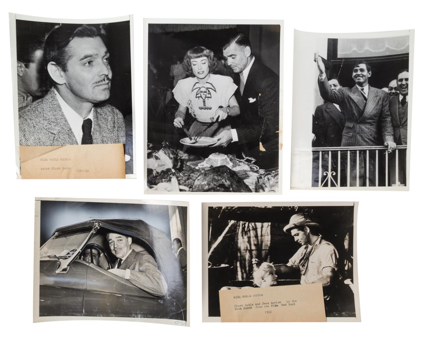 (NATIONAL ENQUIRER; GABLE, CLARK) 5 photos, credits to Wide World Photos to all.