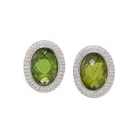PERIDOT AND DIAMOND EARRINGS