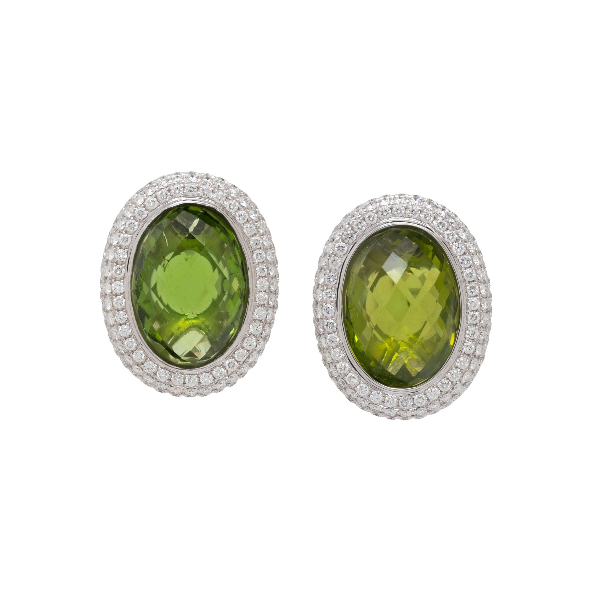 PERIDOT AND DIAMOND EARRINGS