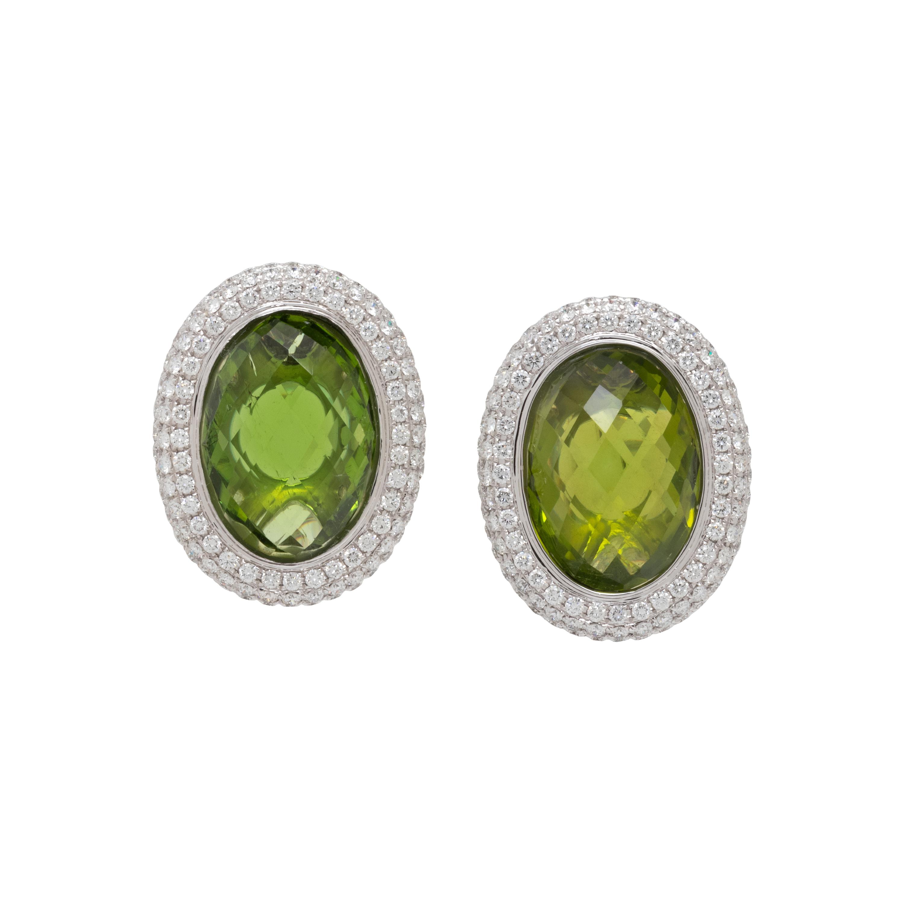 PERIDOT AND DIAMOND EARRINGS