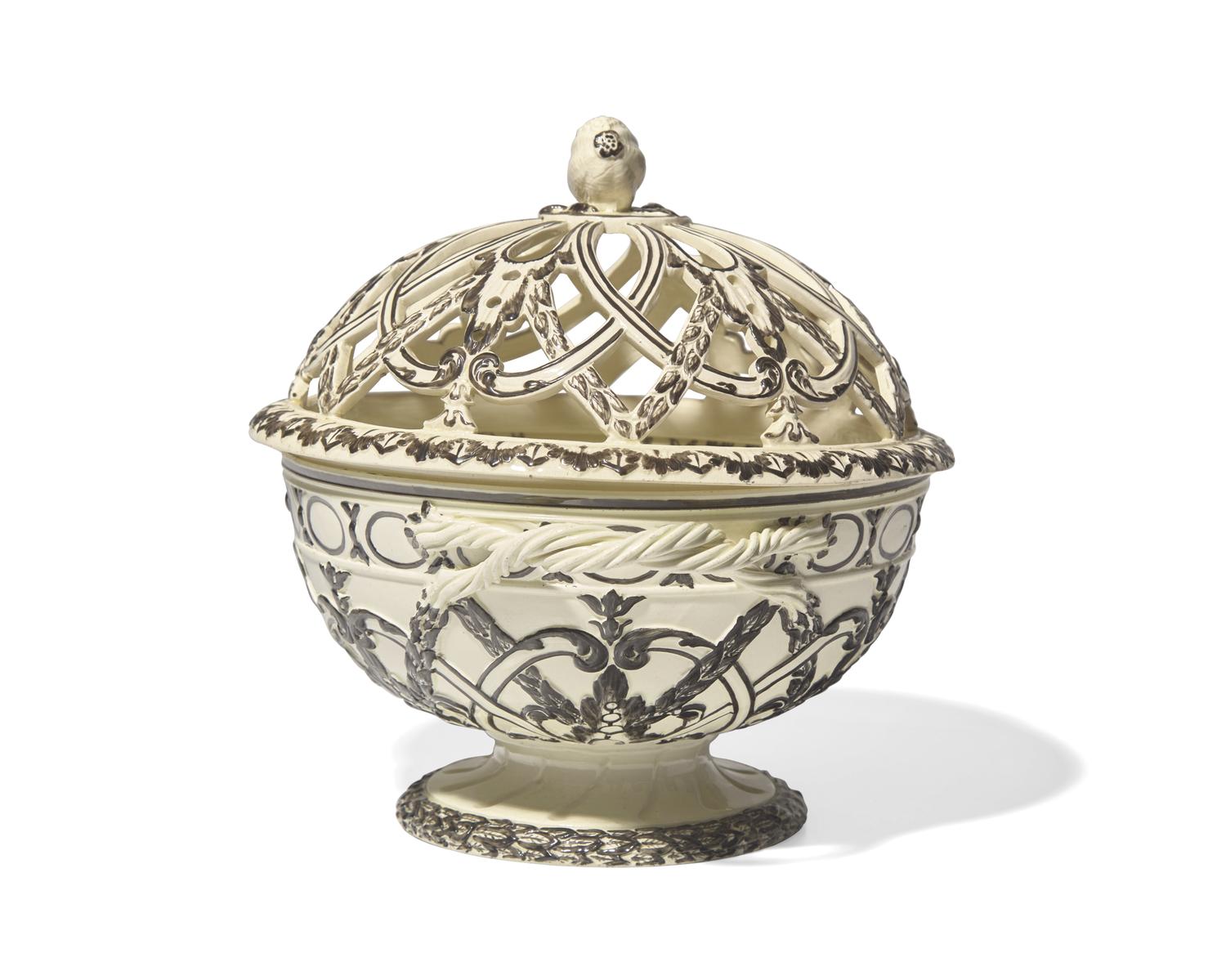 A Wedgwood Creamware Potpourri Bowl and Cover