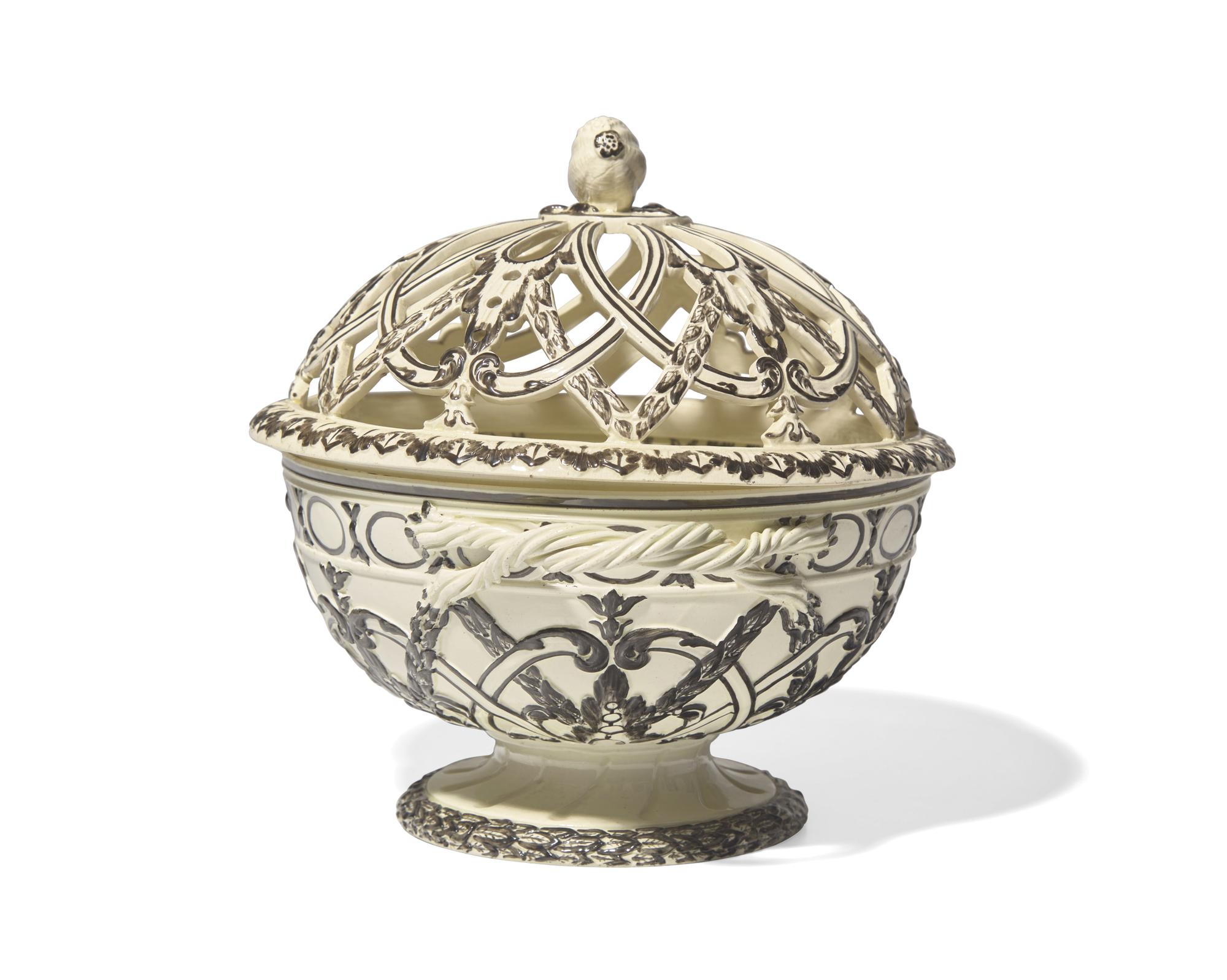 A Wedgwood Creamware Potpourri Bowl and Cover