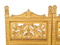 A Neoclassical Style Carved Giltwood Two-Panel Wall Hanging with Mirrored Inset Panels — 20th Century