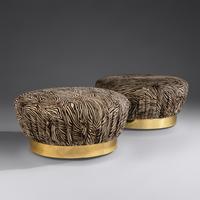Pair of Soufflé Ottomans Karl Springer Ltd., USA