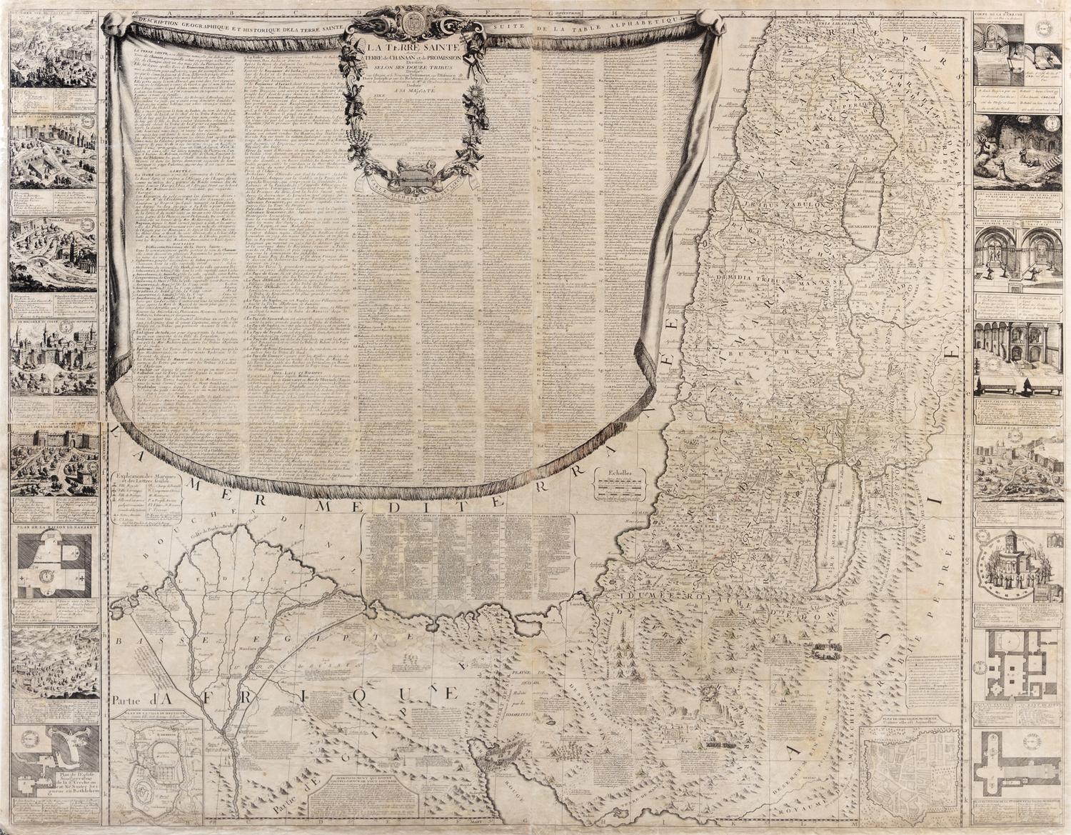 NOLIN, Jean Baptiste (ca 1657-1708). La Terre Sainte Autrefois terre de Canaan et de Promission Divisee Selon Ses Douze Tribus. 1700.