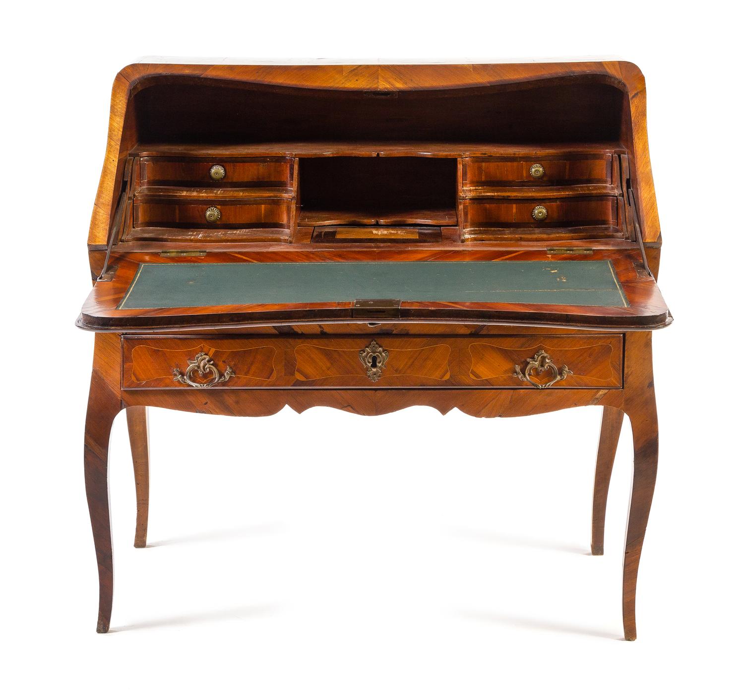 A Louis XV Parquetry Bureau en Pente Height 30 x width 38 1/2 x depth 22 inches. — 18TH CENTURY