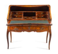 A Louis XV Parquetry Bureau en Pente Height 30 x width 38 1/2 x depth 22 inches. — 18TH CENTURY