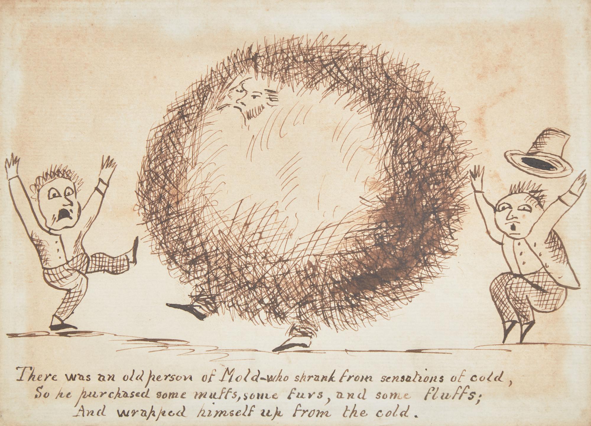 Lear, Edward. Original Drawing and Limerick