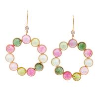 MULTICOLOR TOURMALINE AND DIAMOND EARRINGS