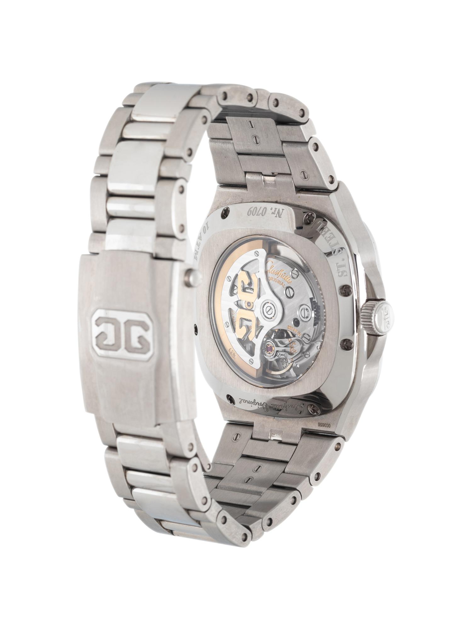 GLASHÜTTE ORIGINAL, STAINLESS STEEL, 'SENATOR SEVENTIES PANORAMADATUM' WATCH