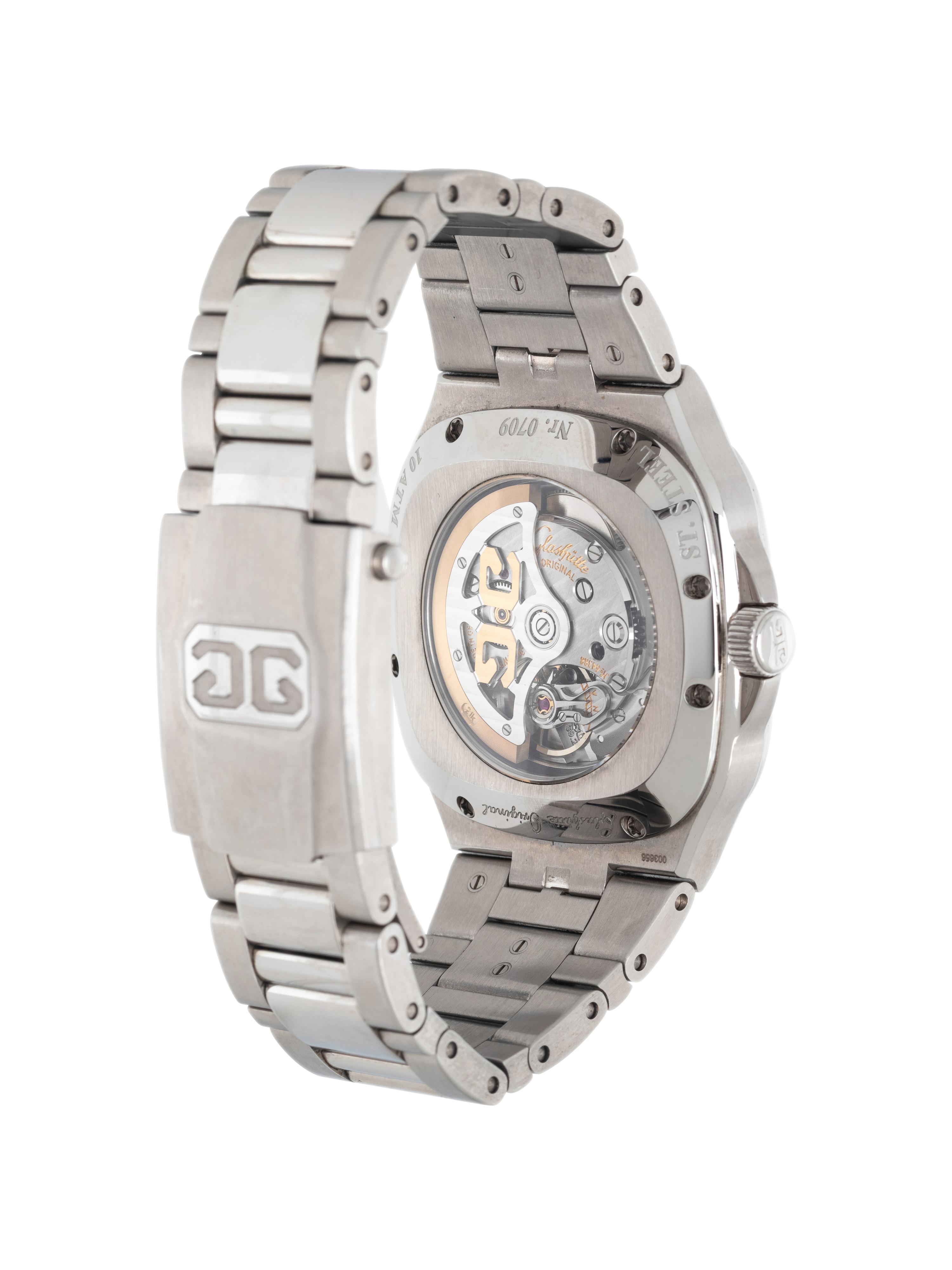 GLASHÜTTE ORIGINAL, STAINLESS STEEL, 'SENATOR SEVENTIES PANORAMADATUM' WATCH