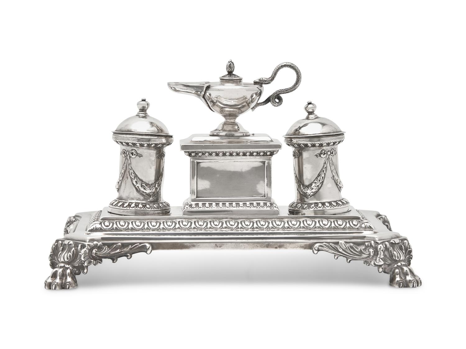 A Victorian Sterling Silver Standish