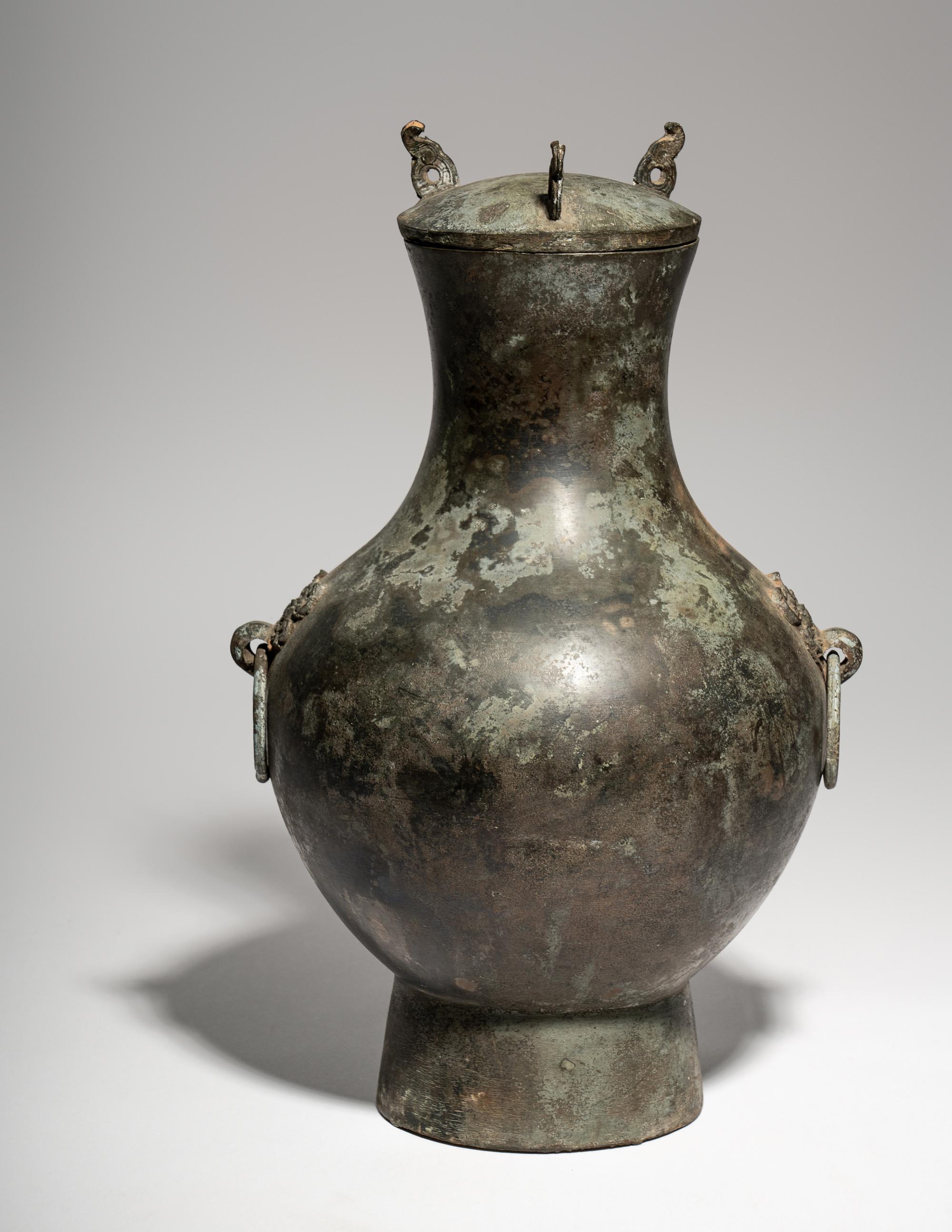 An Archaic Bronze Covered Hu Vessel
