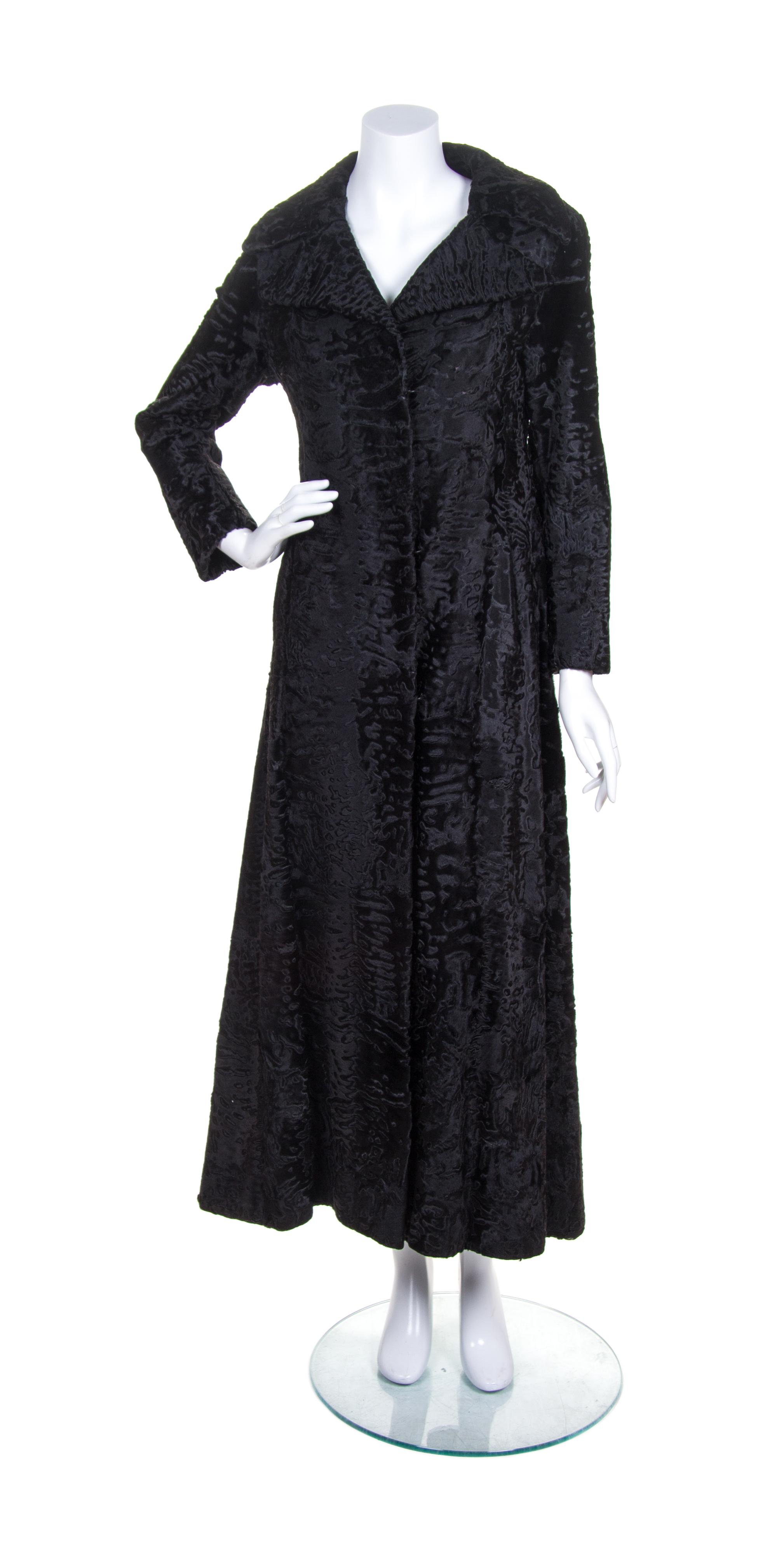 A Black Broadtail Evening Coat,